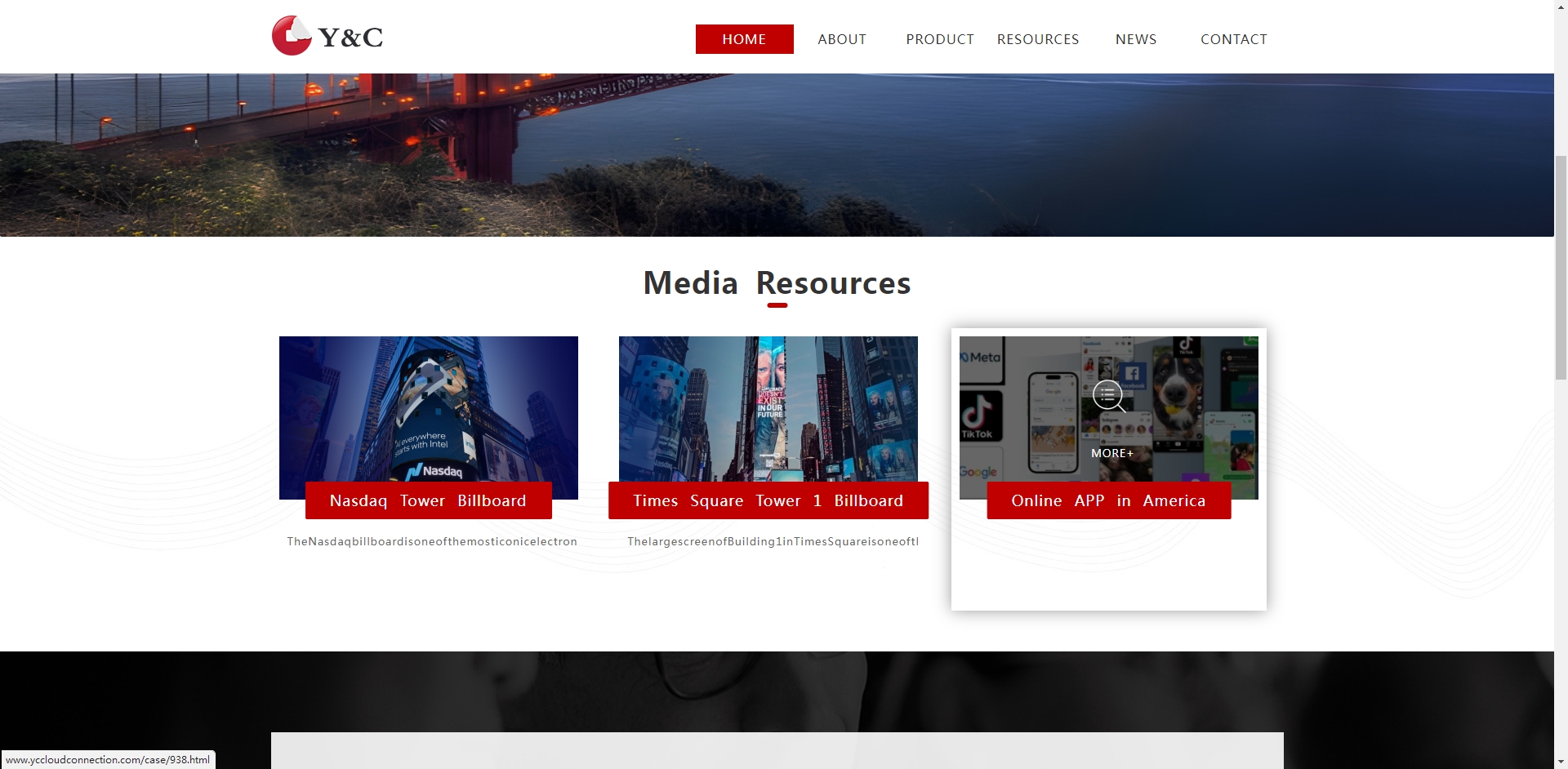 Y&C  Cloud Connection Company網(wǎng)站建設(shè)案例—武漢盛世互聯(lián)